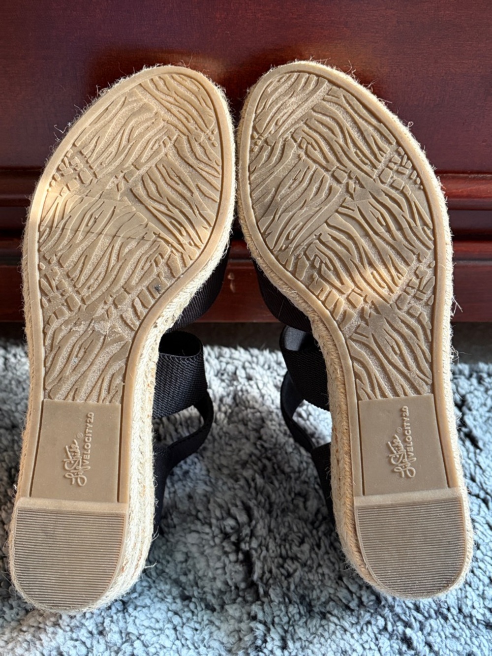 Life Stride Black Espadrille Wedge Sandals with Crisscross Straps - Picture 7 of 7